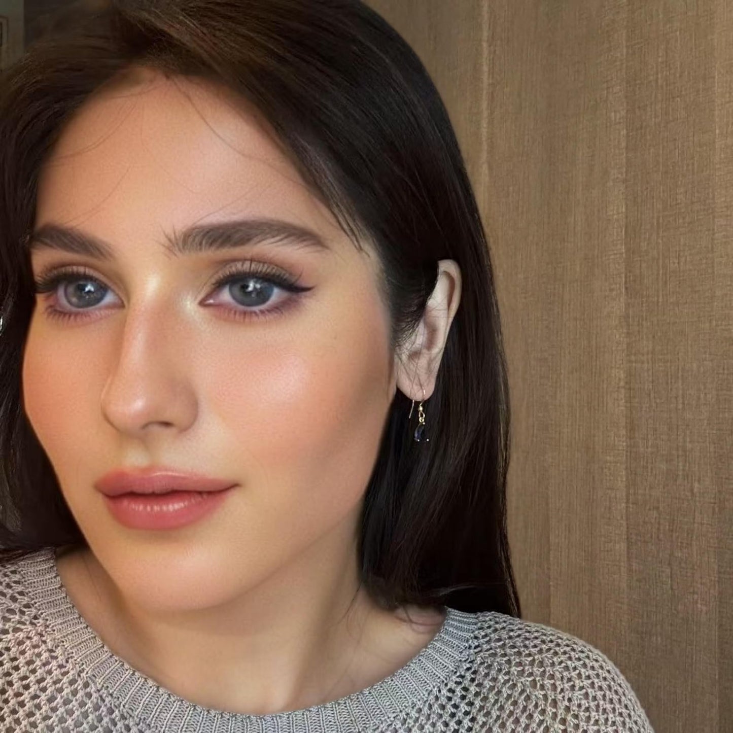 Dangle Drop Pierced Earrings with Pear Cut CZ in 18K Yellow Gold Plated, Simple Modern Elegant