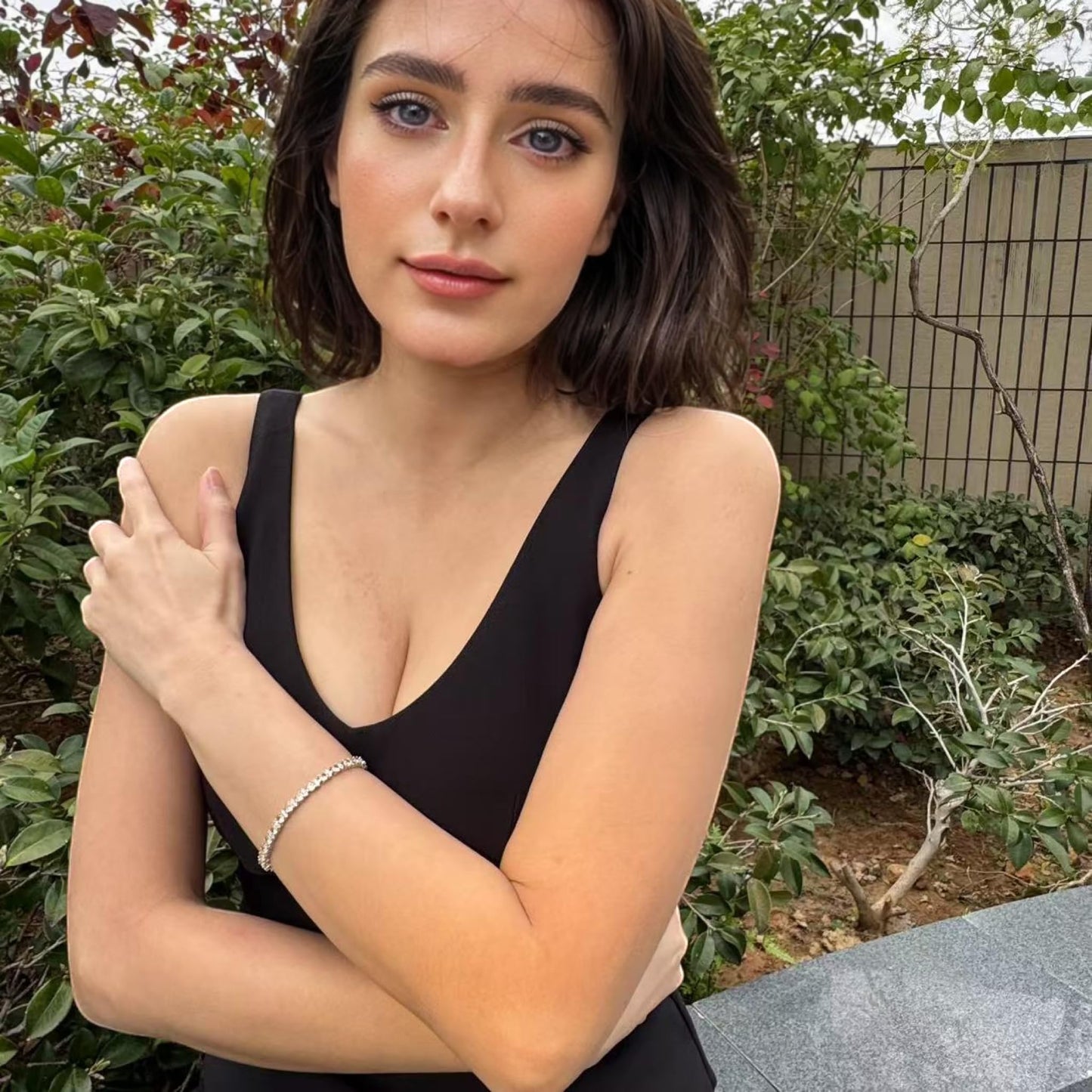 RIZILIA Round Multi-Color CZ Birthstone White Gold Plated Tennis Bracelet, 7"